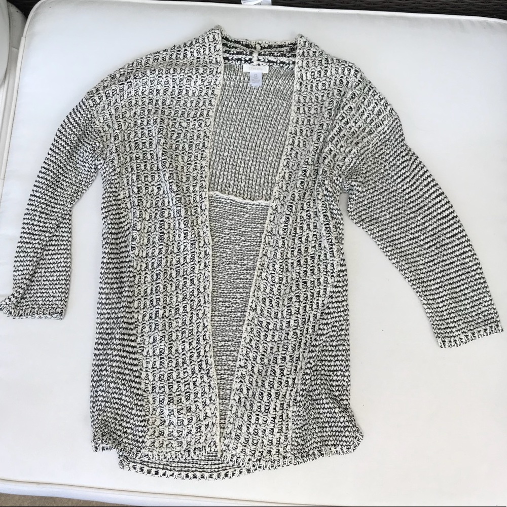 Chico’s Black and Cream Cardigan
